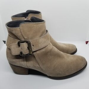 Paul Green tan suede ankle boots with decorative buckle detail UK 5 US 7.5